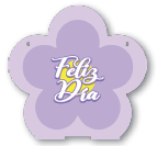 CAJA CON RELIEVE 11X11 CM MDF - FLORES / FELIZ DIA LILA
