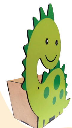 CAJA 11X11CM - FLORES / DINOSAURIO DE 28CM