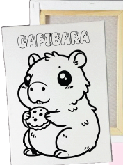 KIT PINTURA DE LIENZOS 20X30CM - CAPIBARA CON GALLETA