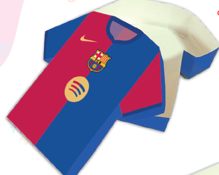 CAJA CAMISETA DE CARTULINA 23X24X6 CM - BARCELONA DE ESPAÑA