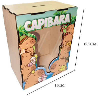 ALCANCIA RECTANGULAR 19.5X15 CM MDF NATURAL - CAPIBARA