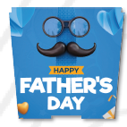 CAJA 11X11CM CON RELIEVE - FATHER´S DAY / GAFA Y BIGOTE