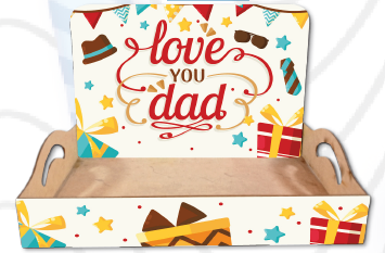 BANDEJA AZA MDF 30X20X6 CM / + BACKING RECTANGULAR - LOVE YOU DAD