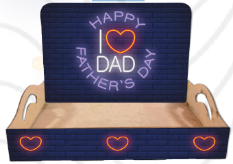 BANDEJA AZA MDF 30X20X6 CM / + BACKING RECTANGULAR - HAPPY DAD FATHER´S DAY
