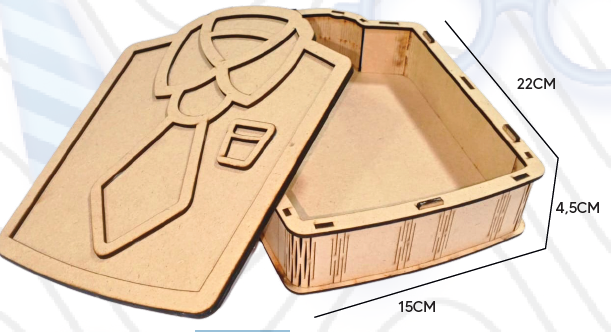 CAJA CAMISETA MDF 15X22X4.5CM - EN CRUDO