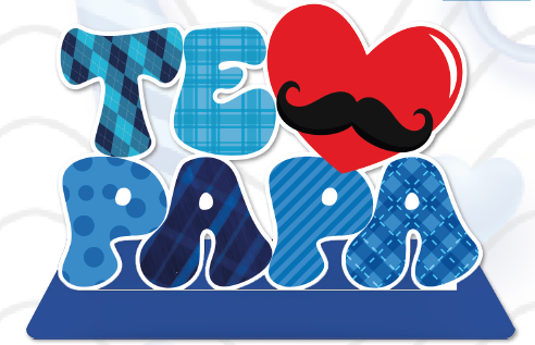 CENTRO DE MESA 34X24CM - TE AMO PAPA/ CORAZON