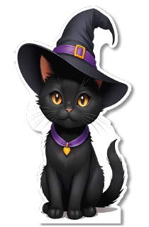 AFICHE 60 CM MDF - GATO NEGRO