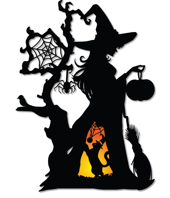 APLIQUE DE PARED 90 CM - SILUETA DE BRUJA