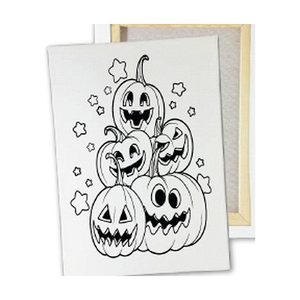 LIENZO 20X30 CM - CALABAZA CON ESTRELLAS