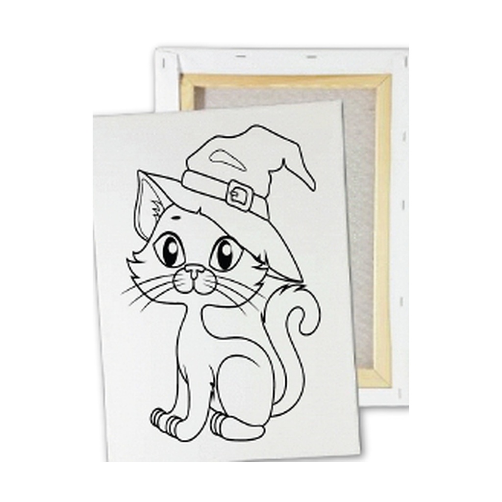 LIENZO 20X30 CM - GATO CON SOMBRERO