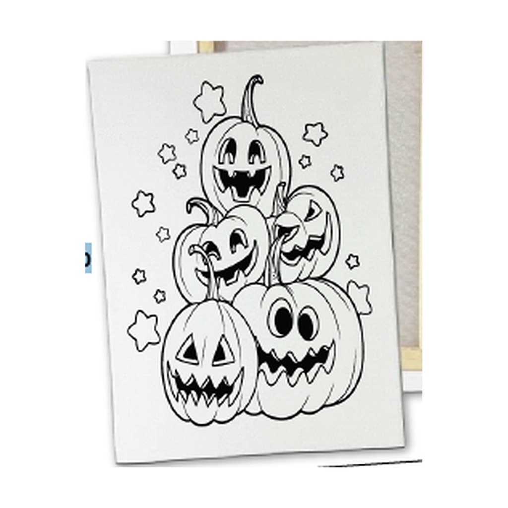 KIT PINTURA EN LIENZO 20X30 CM - CALABAZA CON ESTRELLAS