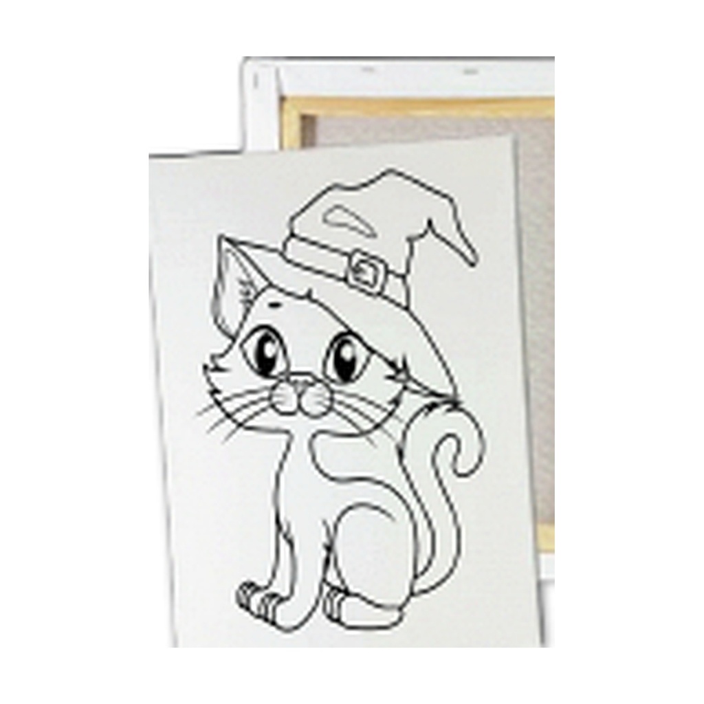 KIT PINTURA EN LIENZO 20X30 CM - GATO CON SOMBRERO
