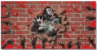 LONA DECORATIVA 100X50 CM - MOD2 / ZOMBIE