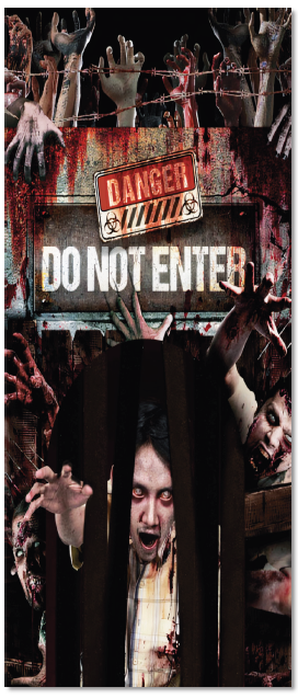 LONA PARA PUERTAS 75X200 CM - MANOS - DO NOT ENTER