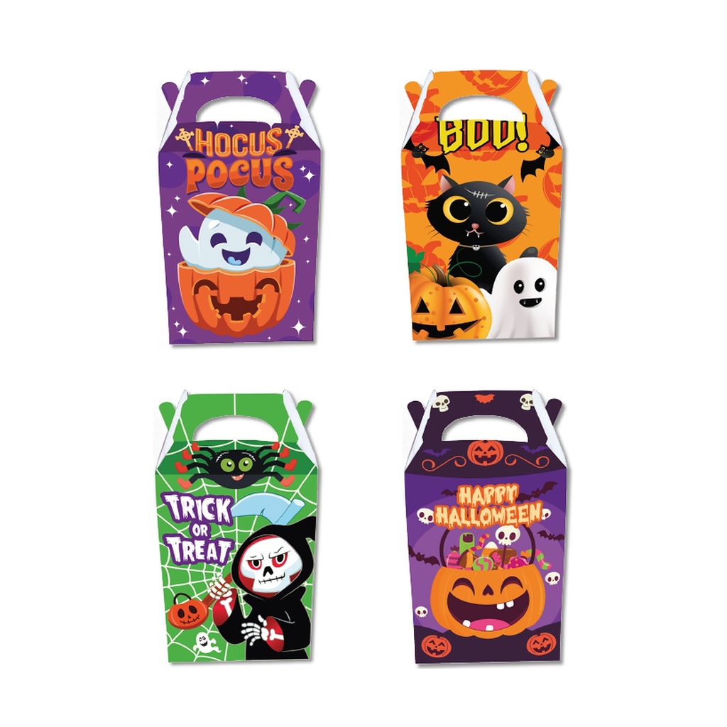 CAJA SORPRESA HAPPY HALLOWEEN 2025 LILA / VERDE / NARANJA X 12UNDS.