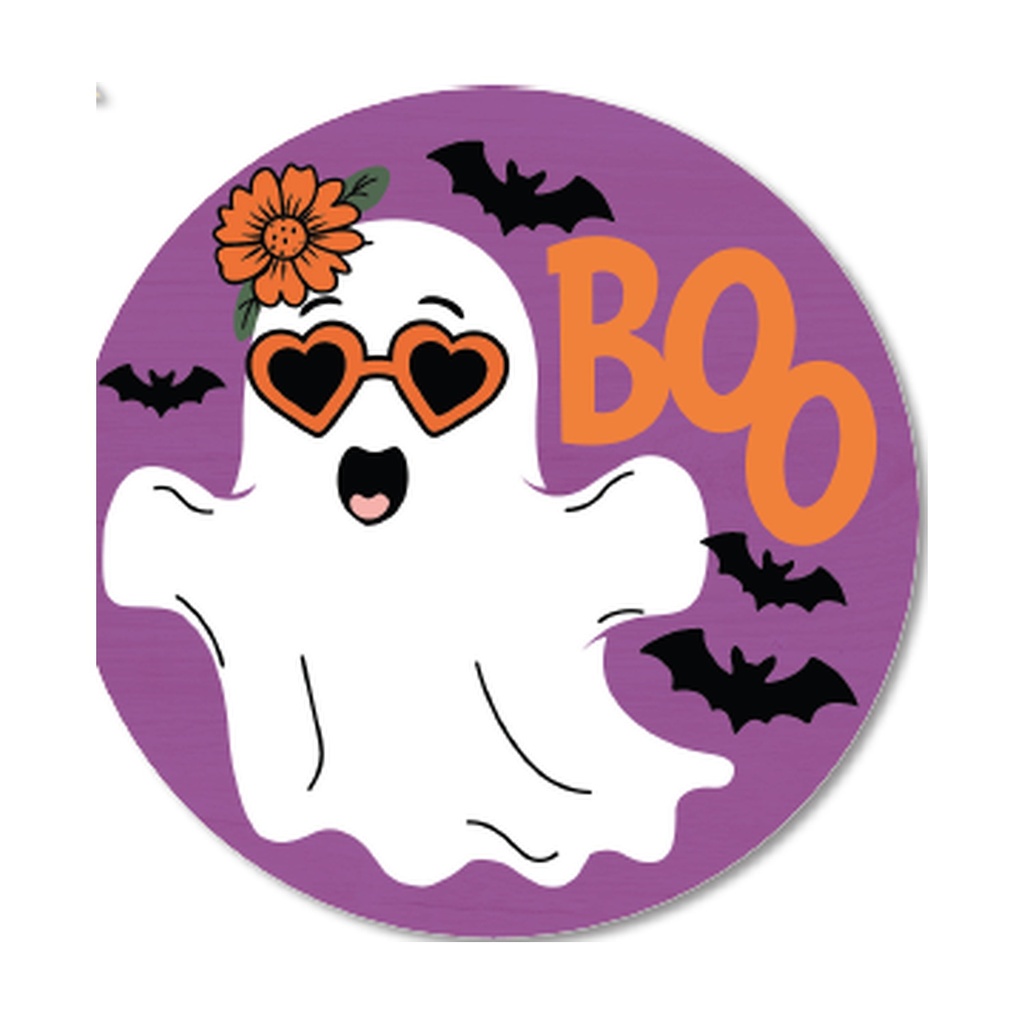 COLGANTES 40 CM MDF - FANTASMA CON GAFAS CORAZON