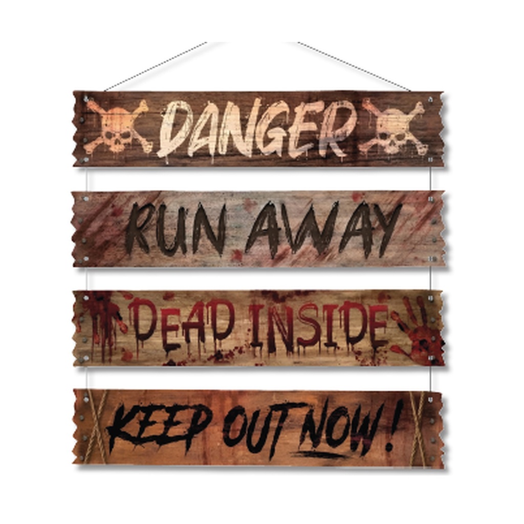 COLGANTES 37x40 CM MDF - DANGER - RUN AWAY - DEAD INSIDE