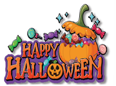 COLGANTES 38x26 CM MDF - HAPPY HALLOWEEN CALABAZA / CARAMELOS