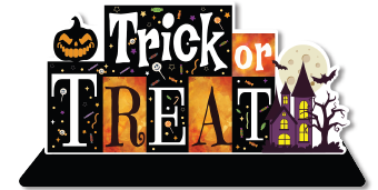 CENTRO DE MESA 37X20 CM MDF - TRICK TREAT (2025)