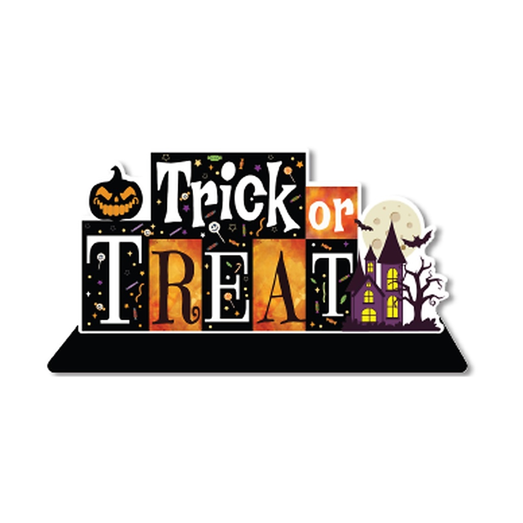 CENTRO DE MESA 37X20 CM MDF - TRICK TREAT (2025)