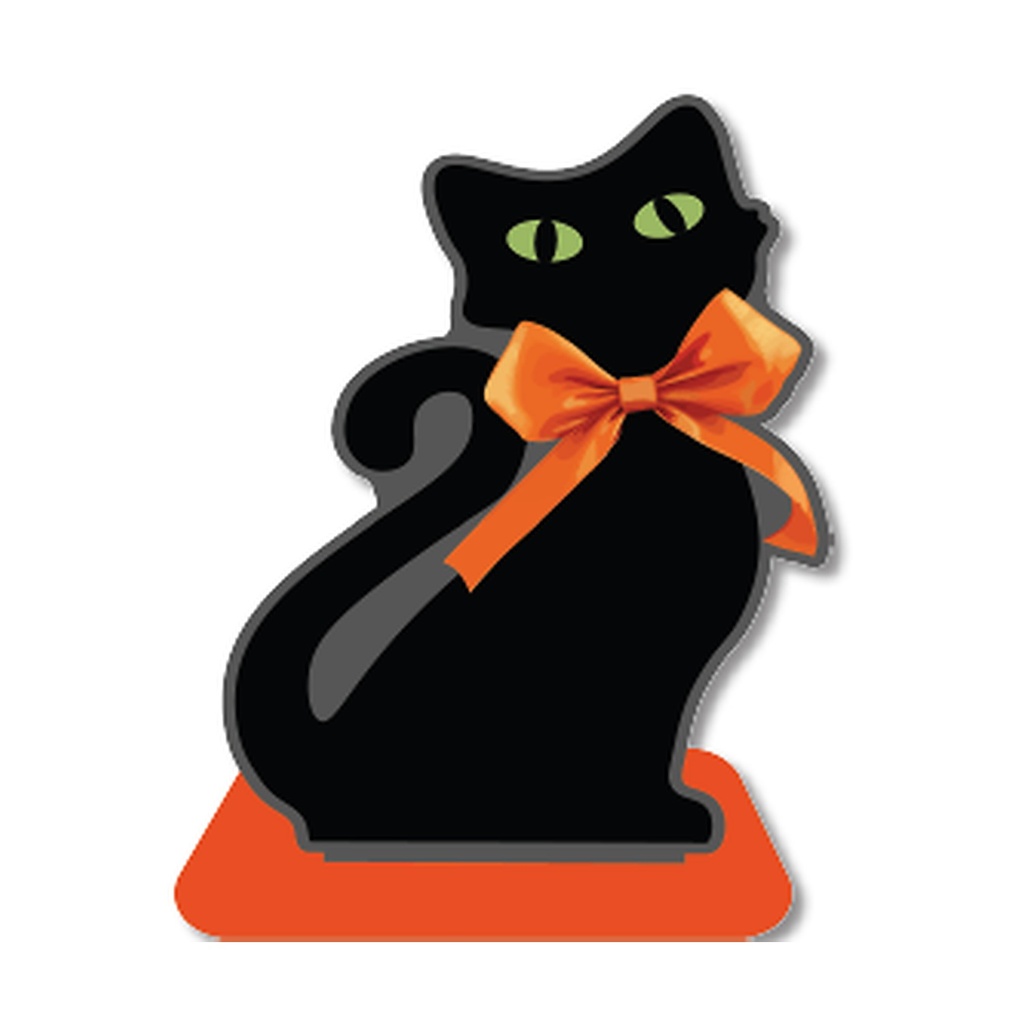 CENTRO DE MESA 29X32 CM MDF - GATO NEGRO CON LASO