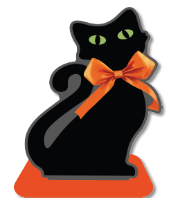 CENTRO DE MESA 29X32 CM MDF - GATO NEGRO CON LASO