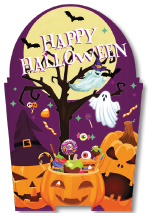 CAJA 11X11 CON RELIEVE - ARBOL - LUNA Y FANTASMA