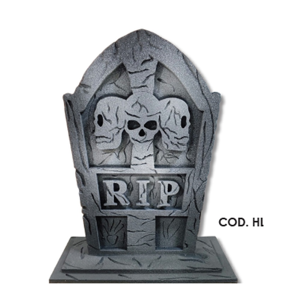 TUMBAS DE 50 CM ESPUMAFLEX - CALAVERAS / GRIS - BLANCO MOD 3