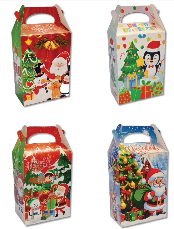 CAJA SORPRESA CARTULINA - MODELOS NAVIDEÑOS 2025 X12 UNDS