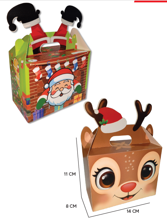 CAJA RELIEVE CARTULINA - CHIMENEA - PAPANOEL / RENO X10 UNDS