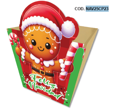 CAJAS 10X10 CON RELIEVE - GALLETA DE JENGIBRE/ FONDO ROJO