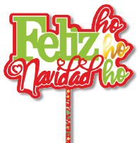 TOPPERS MDF - LAMINADO FELIZ NAVIDAD HO HO HO