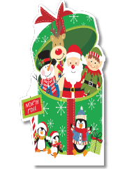 AFICHE 60 CM (3MM) MDF - CAJA VERDE / ELENCO NAVIDEÑO