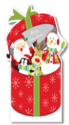 AFICHE 60 CM (3MM) MDF - ELENCO NAVIDEÑO / CAJA ROJA