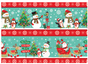 PAPEL DE REGALO NAVIDEÑO COUCHE 50X70 - SEÑALETICA CON ARBOL Y MUÑECO DE NIEVE