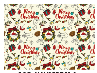 PAPEL DE REGALO NAVIDEÑO COUCHE 50X70 - MERRY CHRISTMAS CORONAS NAVIDEÑAS