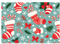 PAPEL DE REGALO NAVIDEÑO COUCHE 50X70 - BOTAS CON BASTONES