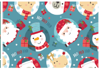 PAPEL DE REGALO NAVIDEÑO COUCHE 50X70 - FROSTY SOMBRERO / FONDO CELESTE