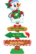 CENTRO DE MESA MDF - MUÑECO DE NIEVE WELCOME TO THE NORTH POLE