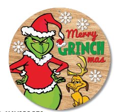 COLCANTE CIRCULAR MDF - MERRY GRINCHMAS / GRINCH MANOS A LA CINTURA