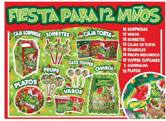 CAJA KRAFT FIESTA PARA 12 / GRINCH