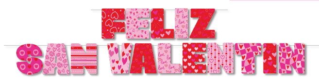 GUIRNALDA JUMBO CARTULINA - SILUETA FELIZ SAN VALENTIN