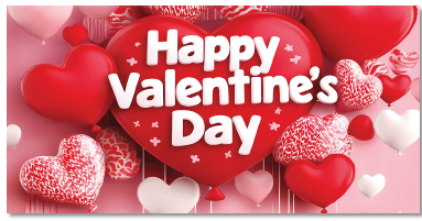 LONA DECORATIVA 100X50 CM - FONDO ROSA CORAZONES PUNTOS BLANCOS