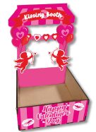 CAJA ESCENARIO CON ABERTURA MDF 14X14X6 CM- STAND ROSA CUPIDO / KISSING BOOTH