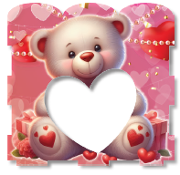 CAJA CON ONDAS Y ACETATO MDF 12X11X9CM - OSITO FONDO ROSA CON REGALOS