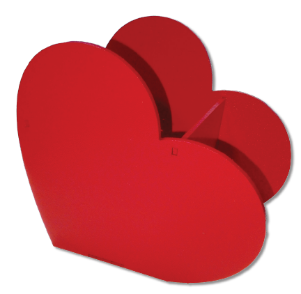 CAJA MDF CORAZON 11X11CM - PINT. ROSADO SILUETA