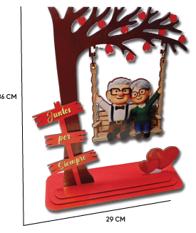 CENTRO DE MESA COLUMPIO MDF - ABUELITOS DE UP