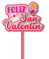 TOPPERS MDF - LAMINADO FELIZ SAN VALENTIN CUPIDO Y SOBRE
