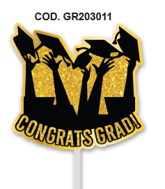 TOPPER DE CARTULINA - MANOS CONGRATS GRAD