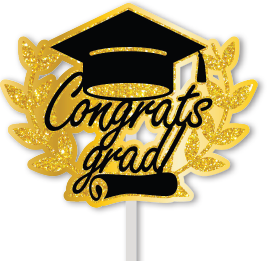 TOPPER DE CARTULINA - ESPIGAS CONGRATS GRAD